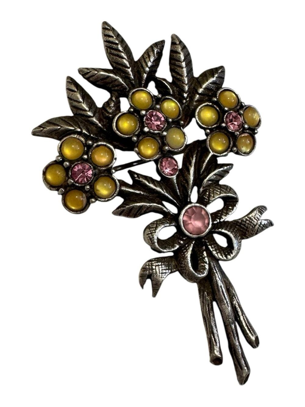 Vintage 1928 Brand Silver Tone Floral Brooch Womenβs Jewelry Classic